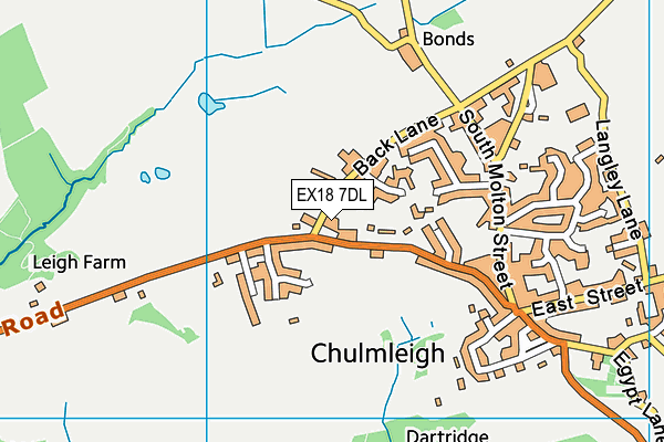 EX18 7DL map - OS VectorMap District (Ordnance Survey)