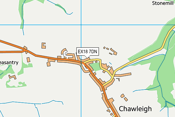 EX18 7DN map - OS VectorMap District (Ordnance Survey)