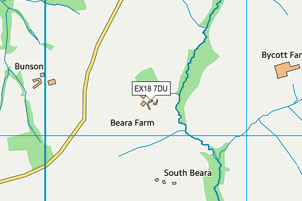 EX18 7DU map - OS VectorMap District (Ordnance Survey)