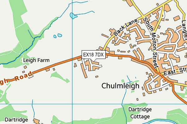 EX18 7DX map - OS VectorMap District (Ordnance Survey)