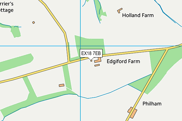 EX18 7EB map - OS VectorMap District (Ordnance Survey)