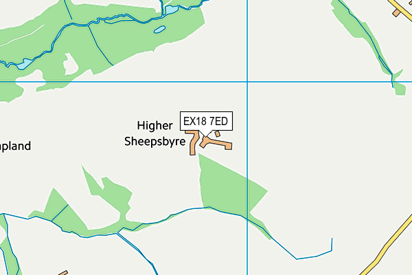 EX18 7ED map - OS VectorMap District (Ordnance Survey)