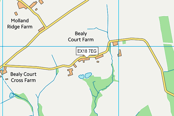 EX18 7EG map - OS VectorMap District (Ordnance Survey)