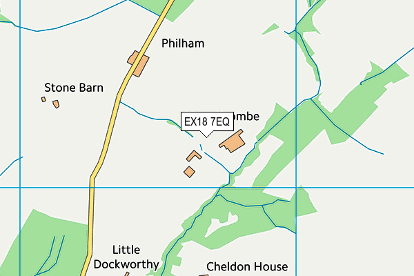 EX18 7EQ map - OS VectorMap District (Ordnance Survey)