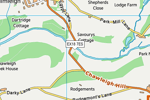 EX18 7ES map - OS VectorMap District (Ordnance Survey)