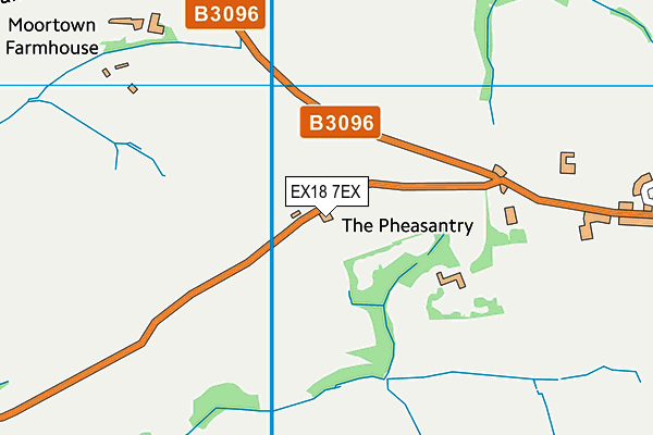 EX18 7EX map - OS VectorMap District (Ordnance Survey)