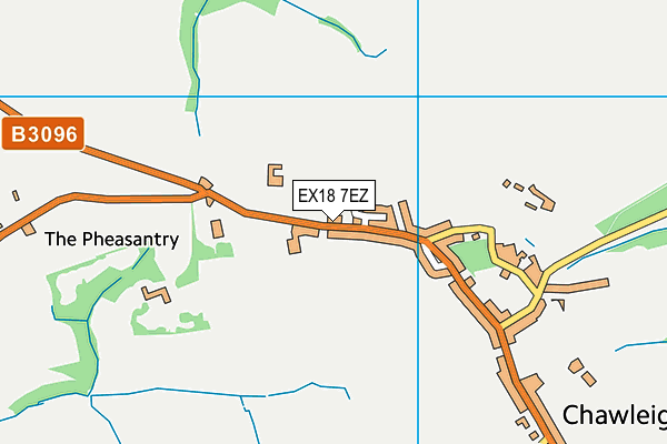 EX18 7EZ map - OS VectorMap District (Ordnance Survey)