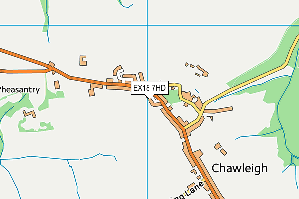 EX18 7HD map - OS VectorMap District (Ordnance Survey)