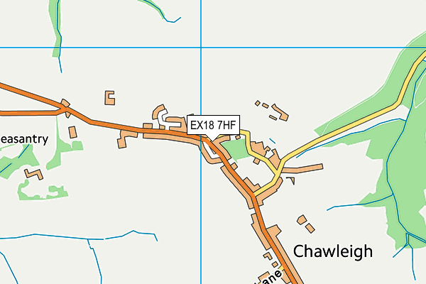 EX18 7HF map - OS VectorMap District (Ordnance Survey)