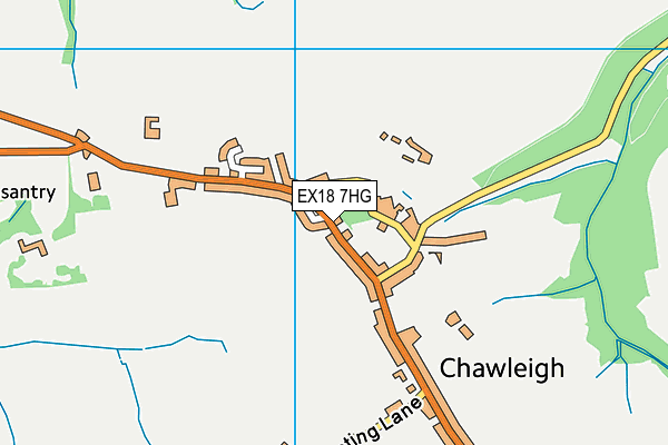 EX18 7HG map - OS VectorMap District (Ordnance Survey)