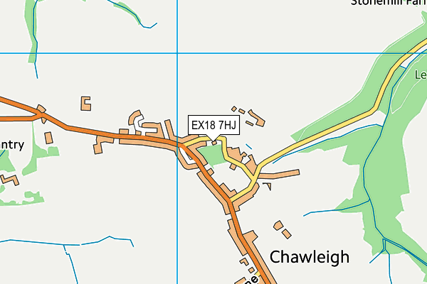 EX18 7HJ map - OS VectorMap District (Ordnance Survey)