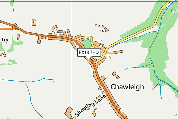 EX18 7HQ map - OS VectorMap District (Ordnance Survey)