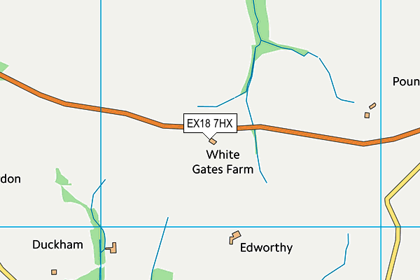 EX18 7HX map - OS VectorMap District (Ordnance Survey)