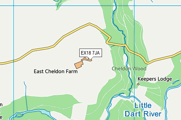 EX18 7JA map - OS VectorMap District (Ordnance Survey)