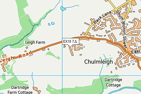 Chulmleigh Playing Field map (EX18 7JL) - OS VectorMap District (Ordnance Survey)