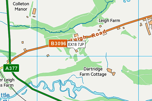 EX18 7JP map - OS VectorMap District (Ordnance Survey)