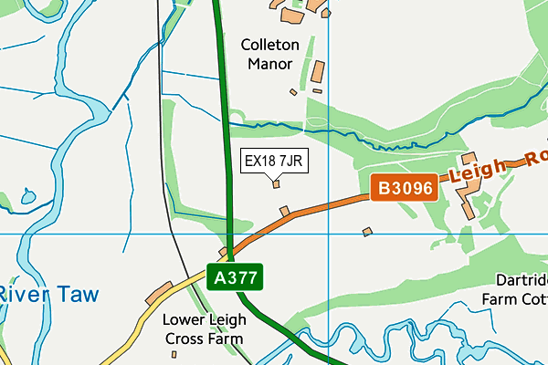 EX18 7JR map - OS VectorMap District (Ordnance Survey)