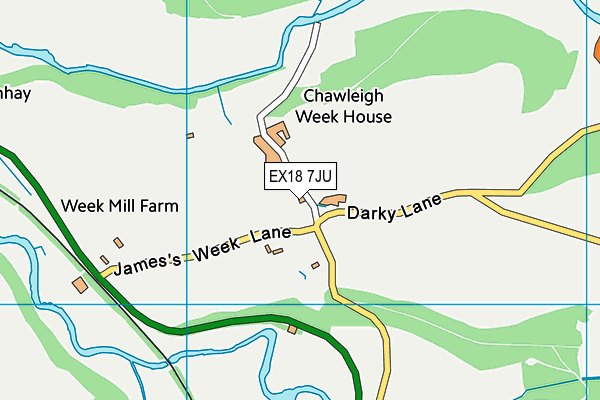 EX18 7JU map - OS VectorMap District (Ordnance Survey)