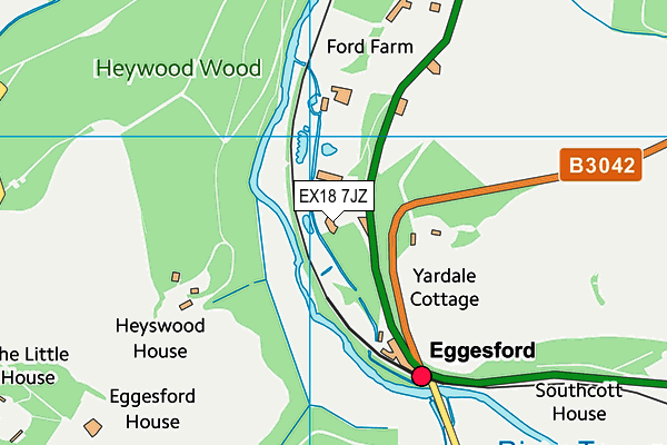 EX18 7JZ map - OS VectorMap District (Ordnance Survey)