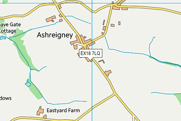 EX18 7LQ map - OS VectorMap District (Ordnance Survey)