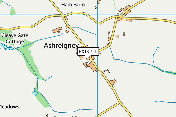 EX18 7LT map - OS VectorMap District (Ordnance Survey)