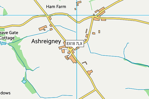 EX18 7LX map - OS VectorMap District (Ordnance Survey)