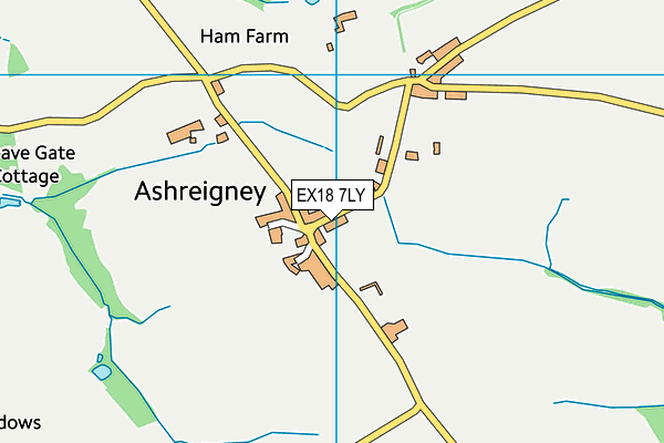 EX18 7LY map - OS VectorMap District (Ordnance Survey)