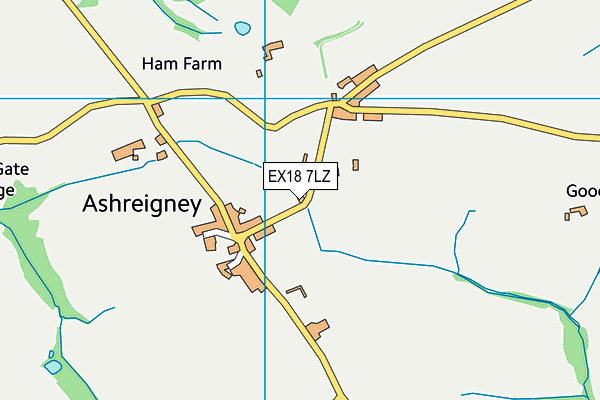 EX18 7LZ map - OS VectorMap District (Ordnance Survey)