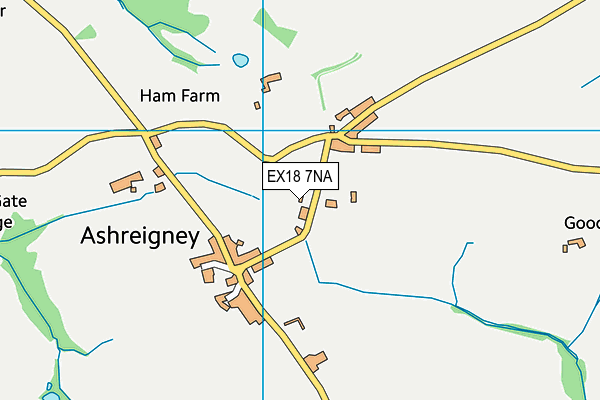 EX18 7NA map - OS VectorMap District (Ordnance Survey)