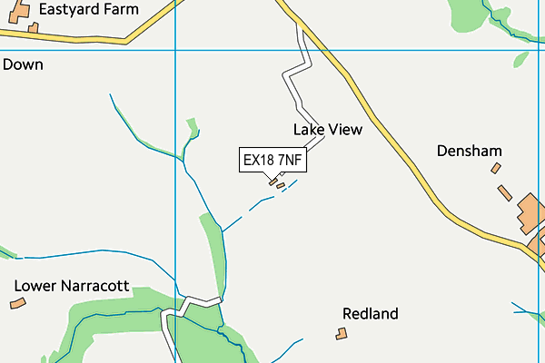 EX18 7NF map - OS VectorMap District (Ordnance Survey)