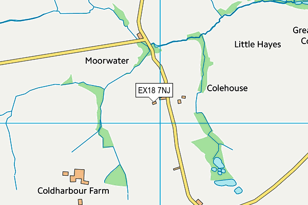 EX18 7NJ map - OS VectorMap District (Ordnance Survey)