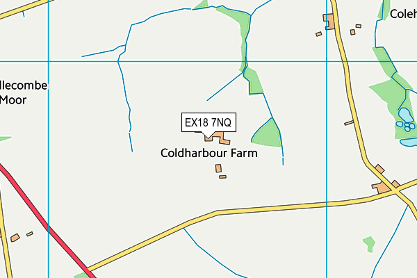 EX18 7NQ map - OS VectorMap District (Ordnance Survey)