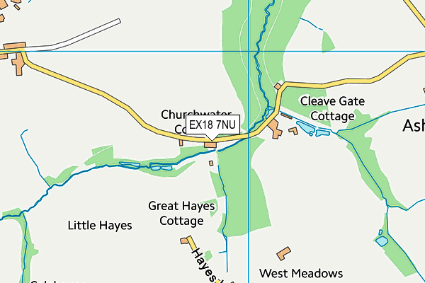 EX18 7NU map - OS VectorMap District (Ordnance Survey)