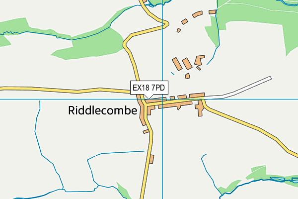 EX18 7PD map - OS VectorMap District (Ordnance Survey)