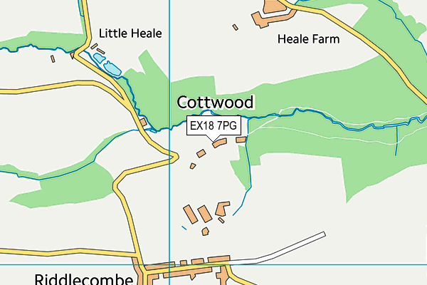 EX18 7PG map - OS VectorMap District (Ordnance Survey)