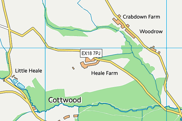 EX18 7PJ map - OS VectorMap District (Ordnance Survey)