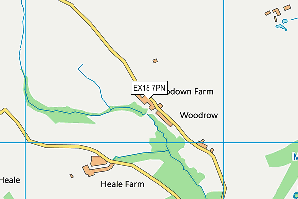 EX18 7PN map - OS VectorMap District (Ordnance Survey)