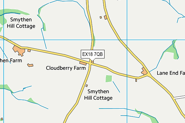 EX18 7QB map - OS VectorMap District (Ordnance Survey)