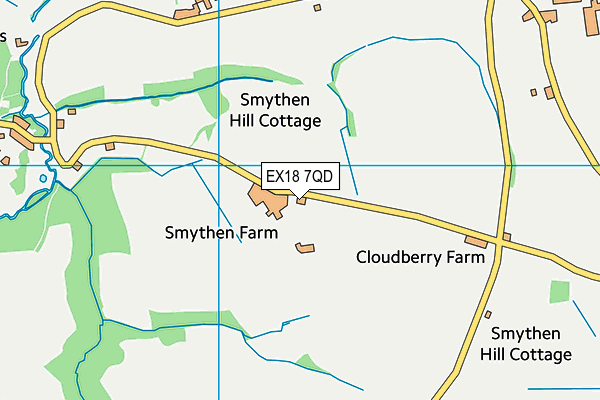 EX18 7QD map - OS VectorMap District (Ordnance Survey)