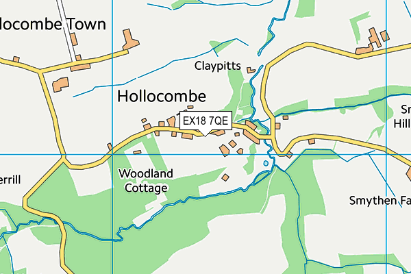 EX18 7QE map - OS VectorMap District (Ordnance Survey)