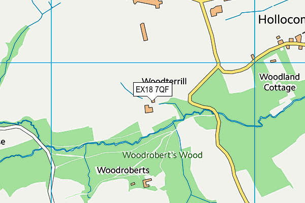 EX18 7QF map - OS VectorMap District (Ordnance Survey)