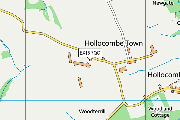 EX18 7QG map - OS VectorMap District (Ordnance Survey)