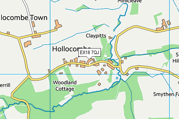 EX18 7QJ map - OS VectorMap District (Ordnance Survey)