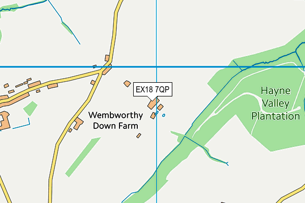 EX18 7QP map - OS VectorMap District (Ordnance Survey)