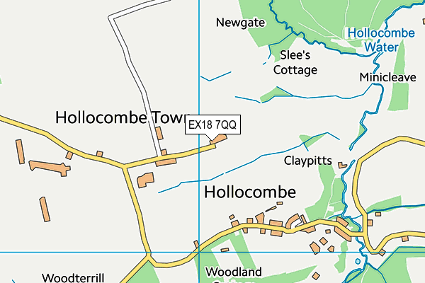 EX18 7QQ map - OS VectorMap District (Ordnance Survey)