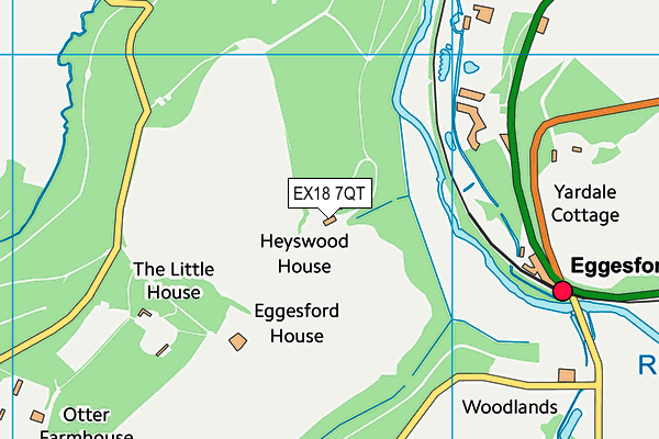 EX18 7QT map - OS VectorMap District (Ordnance Survey)