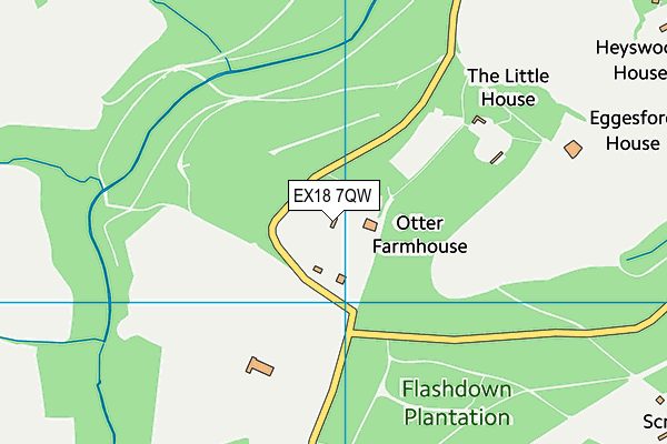 EX18 7QW map - OS VectorMap District (Ordnance Survey)