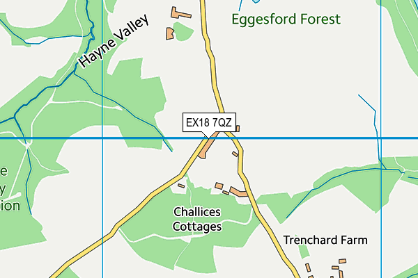 EX18 7QZ map - OS VectorMap District (Ordnance Survey)