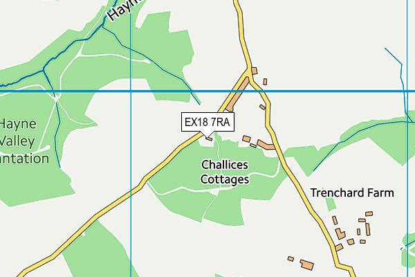 EX18 7RA map - OS VectorMap District (Ordnance Survey)