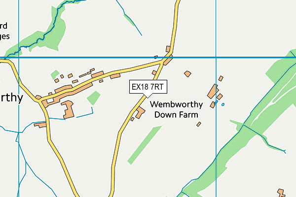 EX18 7RT map - OS VectorMap District (Ordnance Survey)